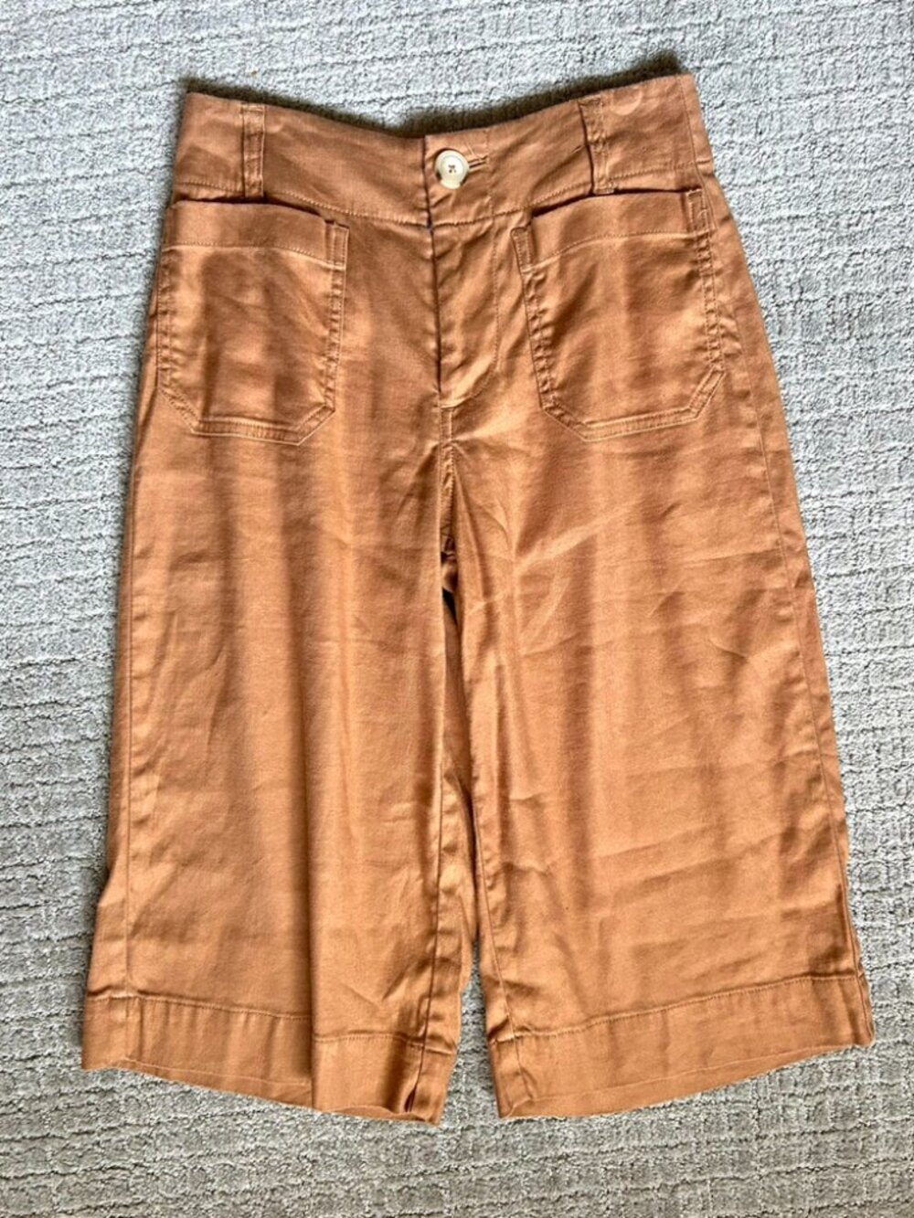 Anthropologie Meave The Colette Linen Blend Longline High Rise Shorts Size 24